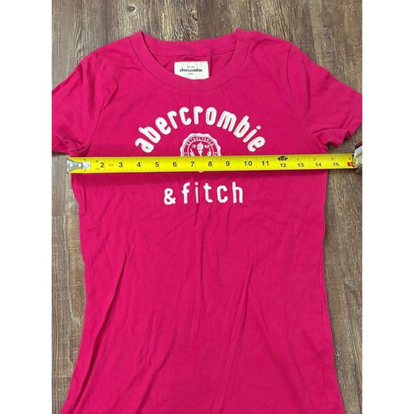 Abercrombie Kids Pink Embroidered Lettering T-Shirt Size XL Preppy Cute Casual - Picture 3 of 7